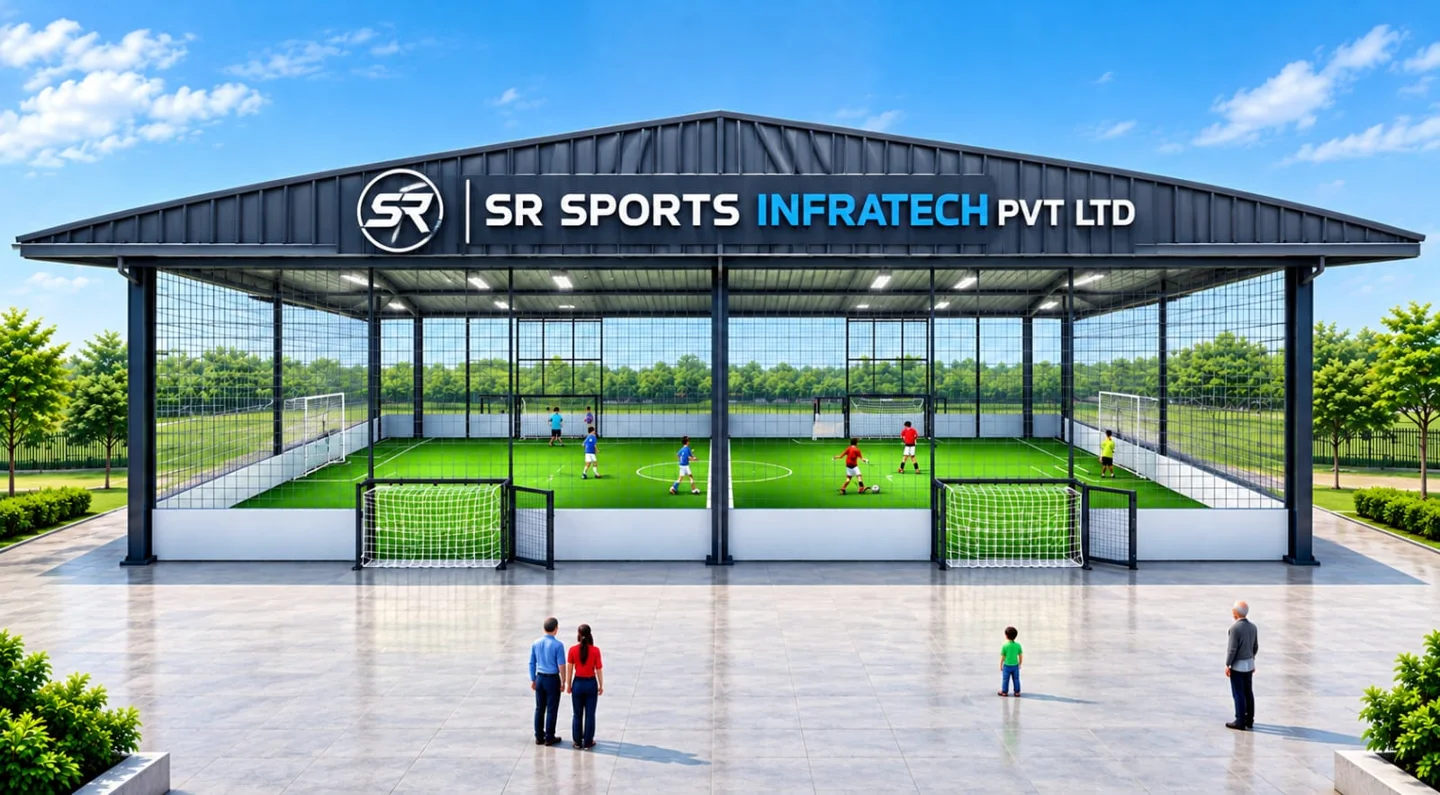 Covered football ground design — supplied service image